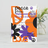 Vrede, liefde en halloween kaart (Staand voorkant)