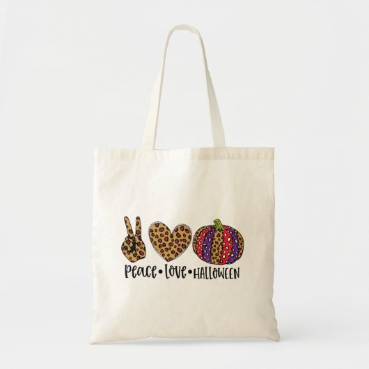 Vrede, Liefde en Halloween Tote Bag (Voorkant)