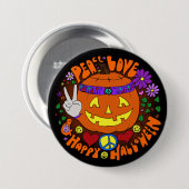 Vrede, liefde en Happy Halloween! Designer Button (Voorkant /achterkant)