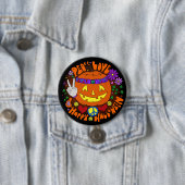 Vrede, liefde en Happy Halloween! Designer Button (In situ)