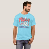 Vrede Liefde en Harris Walz Retro Hippie Style T-shirt (Voorkant volledig)