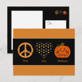 Vrede, Liefde en het Briefkaart van Halloween (Voorkant / Achterkant)