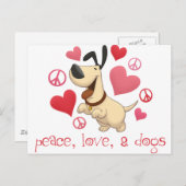 Vrede, liefde en honden briefkaart (Voorkant / Achterkant)