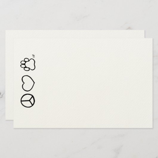 Vrede, liefde en honden briefpapier (Voorkant / Achterkant)