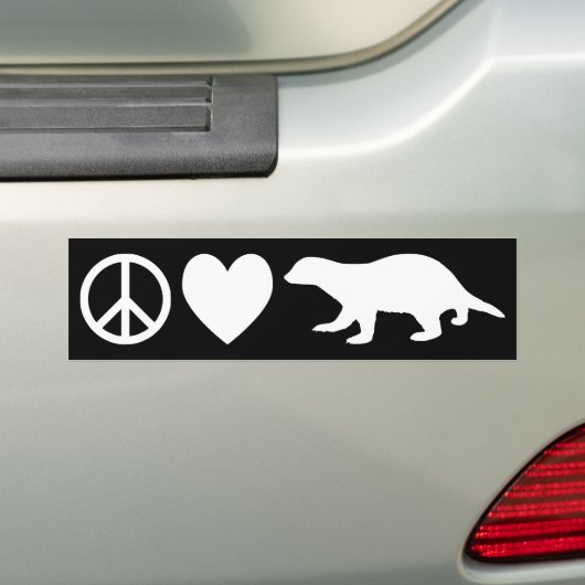 Vrede, liefde en honingbadgers bumpersticker (Op auto)