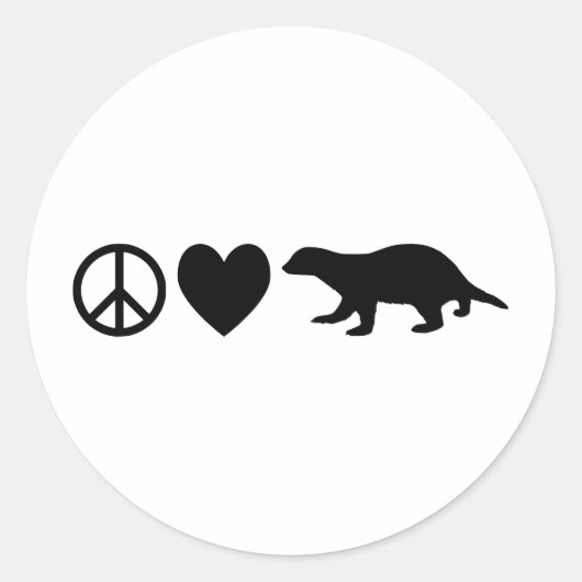 Vrede, liefde en honingbadgers ronde sticker (Voorkant)
