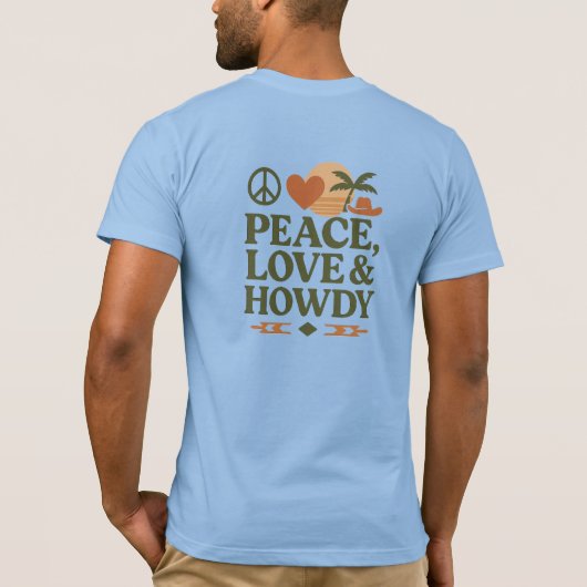 Vrede, liefde en howdy t-shirt (Achterkant)