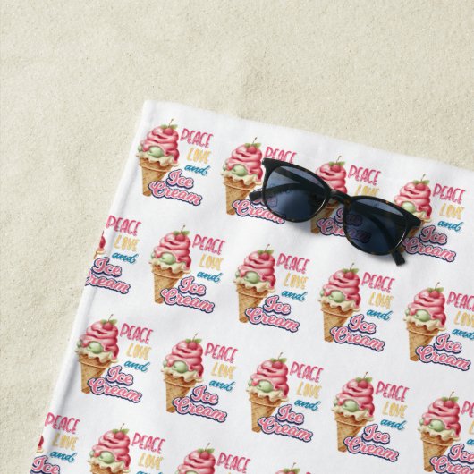 Vrede liefde en ijs strandlaken (In situ)