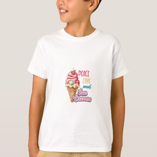 Vrede liefde en ijs t-shirt (Voorkant)