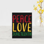 Vrede Liefde En Juneteenth 19 juni Vrijheidsdag Kaart (Gele Bloem)