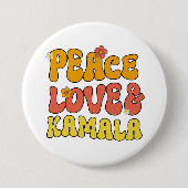 Vrede Liefde en Kamala Ronde Button 7,6 Cm (Voorkant)