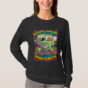 Vrede Liefde En Katten Hippie Beatnik Bloemkracht T-shirt