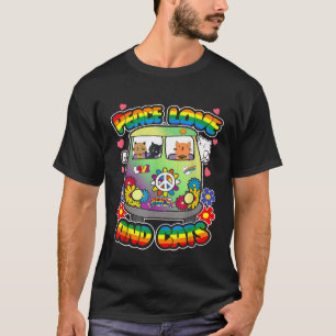 Vrede Liefde En Katten Hippie Beatnik Flower Power T-shirt