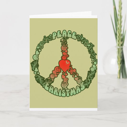 Vrede, liefde en kerst feestdagen kaart (Voorkant)