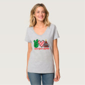 Vrede, Liefde en Kerstboom T-shirt (Voorkant volledig)