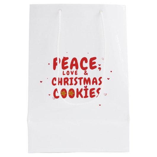 Vrede, liefde en kerstkoekjes medium cadeauzakje (Achterkant)