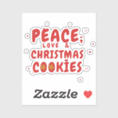 Vrede, liefde en kerstkoekjes sticker (Vel)