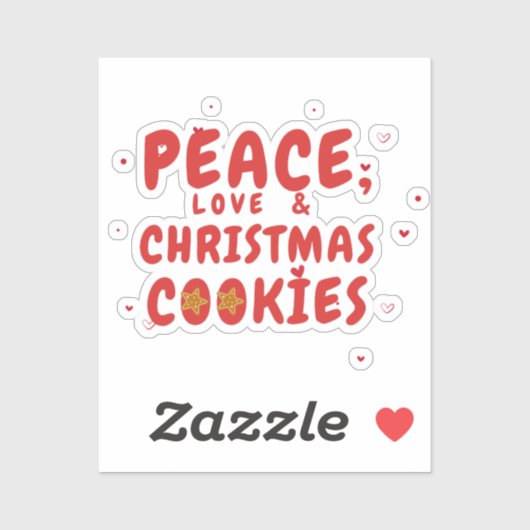 Vrede, liefde en kerstkoekjes sticker (Vel)