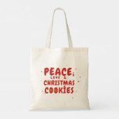 Vrede, liefde en kerstkoekjes tote bag (Achterkant)