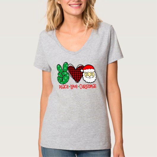 Vrede, Liefde en Kerstman T-shirt (Voorkant)
