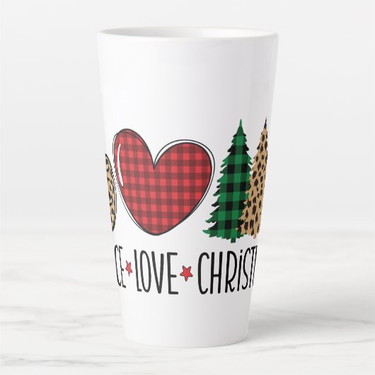 Vrede, Liefde en Kerstmis Latte Mok (Voorkant)
