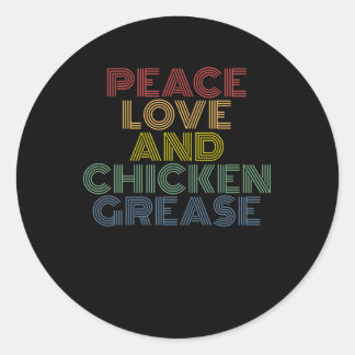 Vrede Liefde En Kip Vet grappig Ronde Sticker
