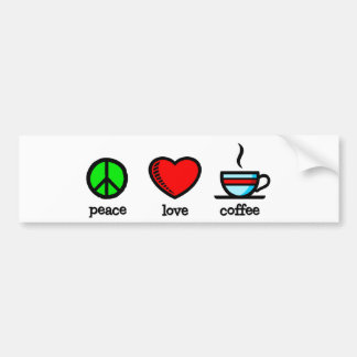 Vrede, liefde en koffie - Bumpersticker