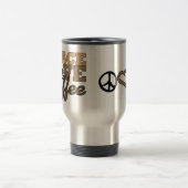 Vrede, liefde en koffie reisbeker (Center)