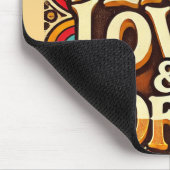 Vrede, liefde en koffie Retro Mousepad Muismat (Hoek)