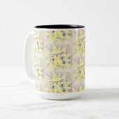 Vrede, liefde en koffie tweekleurige koffiemok (Voorkant links)