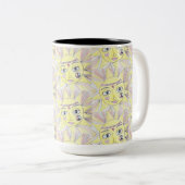 Vrede, liefde en koffie tweekleurige koffiemok (Voorkant rechts)