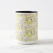 Vrede, liefde en koffie tweekleurige koffiemok (Center)