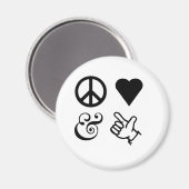 Vrede liefde en krijg je Pistolen omhoog Magneet (Voorkant / Achterkant)