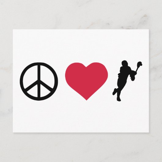 Vrede, liefde en lacrosse briefkaart (Voorkant)