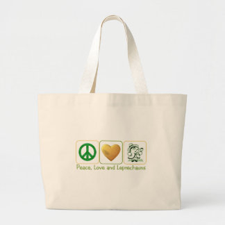 Vrede, liefde en Leprechauns Grote Tote Bag