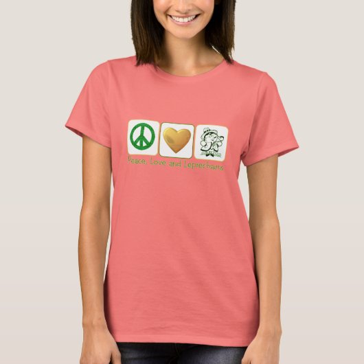 Vrede, liefde en Leprechauns T-shirt (Voorkant)