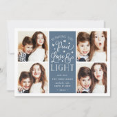 Vrede, liefde en licht | Hanukkah-foto Feestdagenkaart (Voorkant)