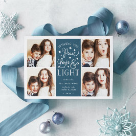 Vrede, liefde en licht | Hanukkah-foto Feestdagenkaart