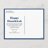 Vrede Liefde en Licht Marine Blauwe Chanoeka Foto Feestdagenkaart (Achterkant)