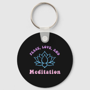 Vrede Liefde En Meditatie Trendy Retro Yoga Nieuwe Sleutelhanger