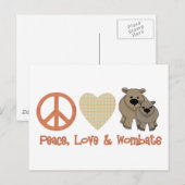 Vrede, liefde en moeras; Wombats Briefkaart (Voorkant / Achterkant)
