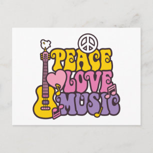 Vrede, Liefde, En Muziek Ansichtkaart Feestdagenkaart