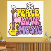 Vrede, Liefde, En Muziek Canvasprint Canvas Afdruk (Insitu (Woonkamer))