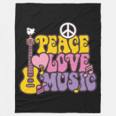 Vrede, liefde en muziek fleece deken (Voorkant)