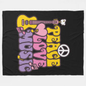 Vrede, liefde en muziek fleece deken (Voorkant (Horizontaal))