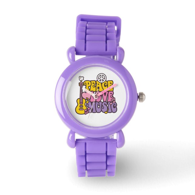 Vrede, liefde en muziek kijken horloge (Voorkant)