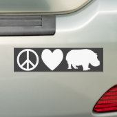 Vrede Liefde en Nijlpaarden Bumpersticker (Op auto)