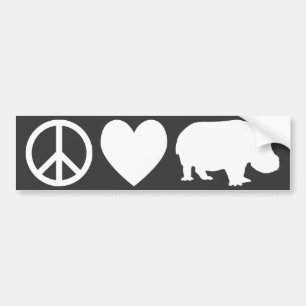 Vrede Liefde en Nijlpaarden Bumpersticker