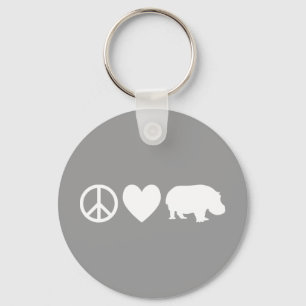 Vrede Liefde en Nijlpaarden Sleutelhanger
