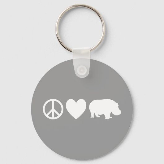 Vrede Liefde en Nijlpaarden Sleutelhanger (Voorkant)